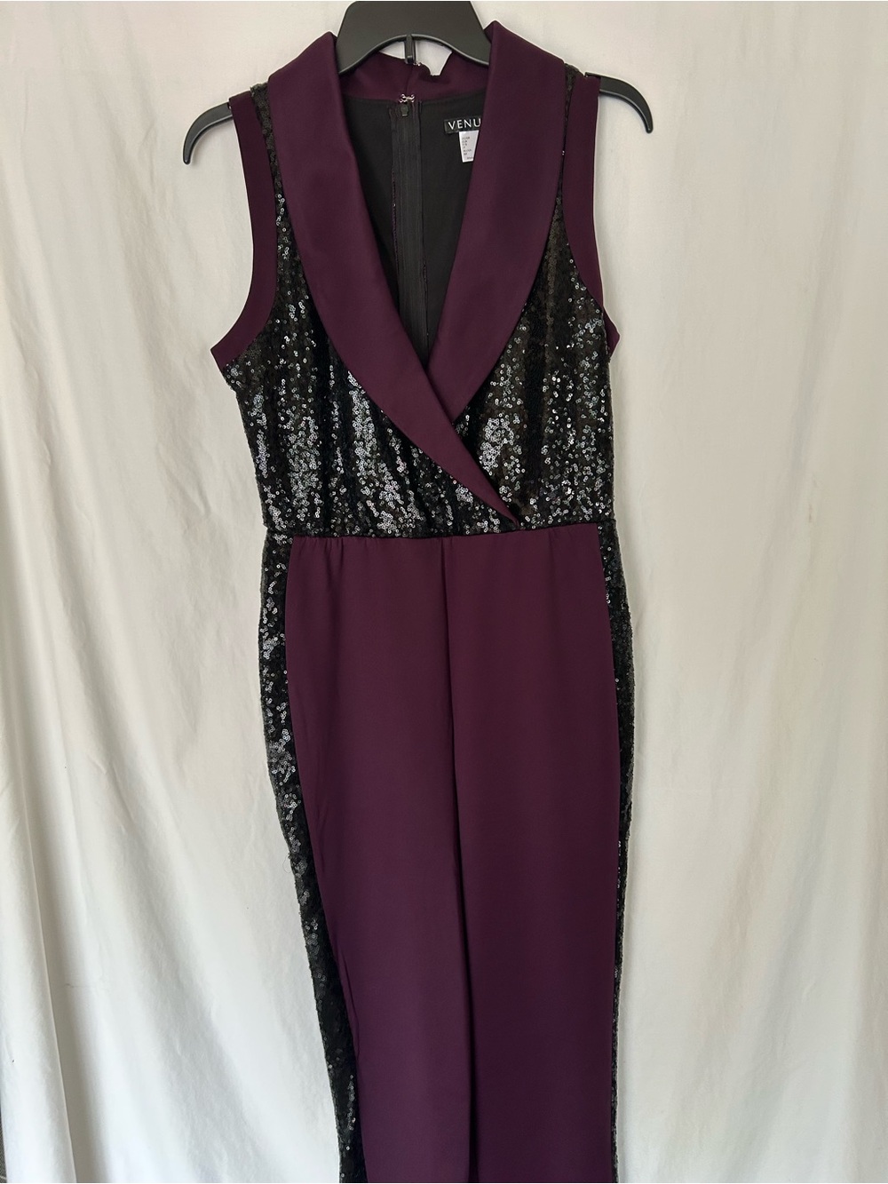 VENUS Purple and Black Sequin Midi Dress